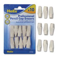 Maped Helix USA Helix Professional Pencil Cap Latex Free Oversized Erasers 10ct (37360), White