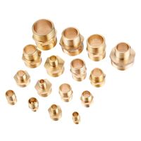 2Pcs Brass Pipe Hex Nipple Fitting Quick Adapter 1/8" 1/4" 3/8" 1/2" 3/4" 1" Pt Male Thread Water Connector Air Pneumatic Pipe Male 01 to Male 03