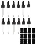 12 Glass Eye Droppers 15ml (1/2 Ounce) Essential Oil Bottles Pack of 12 Pre-Assembled Droppers Plus 12 Chalkboard Stickers. Compatible with doTERRA and Young Living 15 ml Bottles