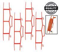 Azi 4pc Heavy Duty Holiday Lights Garland Extension Cord Organizer & Storage Cord Wrap Carry Hang -Each Hold Up to 150' - Garage Basement Tool Shed Shop Office School Home RV - Orange