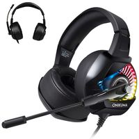 Gaming Headset for PS4 Xbox one Nintendo Switch, TUSBIKO Gaming Headphones with Noise Cancelling Microphone, Bass Surround Sound Over Ear Wired Headset LED Lights (RGB)