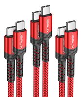 JSAUX USB C to C Fast Charging Cable 3A [1ft+3.3ft+6.6ft 3-Pack] USB Type C Braided Cord Compatible with Samsung Galaxy Note10/Note10 Plus, Google Pixel 2/3/3a/4/2 XL/3 XL/4XL,iPad pro 2018 etc -Red