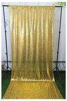 Sequin Backdrop Glitter Curtain Shiny Gold 7FTx7FT Chic Wedding Reception Baby Shower Bridal Shower Buffet Photo Booth Backdrops -190624S (7FTx7FT, Shiny Gold)