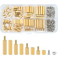 Sutemribor M2.5 Male Female Hex Brass Spacer Standoff Screw Nut Assortment Kit (180Pcs)