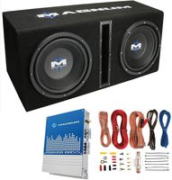 MTX Magnum MB210SP 10" 400W RMS Dual Car Loaded Subwoofer Box with Wiring Kit