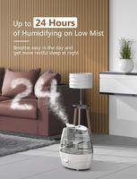 Homasy Cool Mist Humidifiers, Quiet Ultrasonic Humidifiers for Bedroom Baby, Easy to Clean Air Humidifier, Last Up to 24 Hours, Auto Shut-Off, Adjustable Mist Output