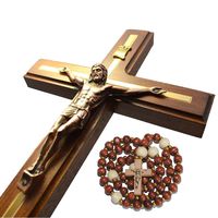 Handmade Crucifix Wall Cross - Wooden Catholic Crucifix - Hanging Crosses for Home Wall Decor - 12 inch