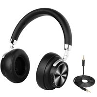 Wireless Bluetooth Headphones, Over-Ear Headset with Microphone, Low Latency Stereo Headset for Travel Work for Smart Phone/Laptop