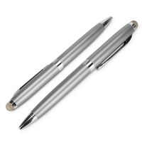 ASUS Zenbook UX305 Stylus Pen, BoxWave [EverTouch Meritus Capacitive Styra] Capacitive Stylus with Rollerball Pen for ASUS Zenbook UX305 - Metallic Silver