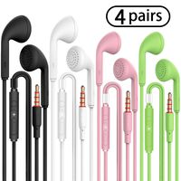 A16 Headphones Earphones Earbuds Earphones, Noise Islating, High Definition, Stereo for Samsung, iPhone,iPad, iPod and Mp3 Players（Black, White, Pink (Black+White+Pink+Green 4pairs)