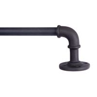 Kenney Adler Indoor/Outdoor Rust-Resistant Wrap Around Curtain Rod, 28-48", Black