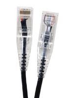 Micro Connectors E08-003B-SLIM 3' Ultra Slim Cat6 UTP RJ45 Patch Cable, Black