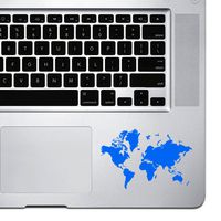 StickAny Palm Series World Map Sticker for MacBook Pro, Chromebook, and Laptops (Blue)