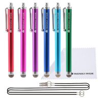 The Friendly Swede Bundle of 6 Micro-Knit Hybrid Fiber Tip Universal Capacitive Stylus Pens