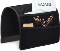 Joywell Sofa Armrest Pocket Organizer,Couch Arm Chair Caddy with 5 Pockets for Magazine, Books, TV Remote Control, Cell Phone, Glasses, iPad (13'' x 35'', Dark Gray)