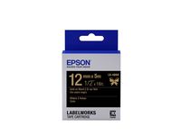 Epson LabelWorks Ribbon LK (Replaces LC) Tape Cartridge ~1/2" Gold on Black (LK-4BKK) - for use with LabelWorks LW-300, LW-400, LW-600P and LW-700 Label Printers