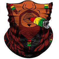 Obacle Motorcycle Face Mask Sun UV Dust Wind Protection Tube Mask Seamless Bandana Face Mask for Men Women Bike Riding Cycling Biker Fishing Outdoor Festival (Brown Sharp Face with Colorful Cigar)