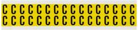 Brady 1520-C,  15 Series Number & Letter Card, 3/4" Height x 9/16" Width, Black on Yellow, Legend "C"  (32 per Card)