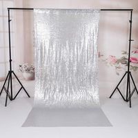 TRLYC 48x108" Hot Sale Silver Sequin Party Photo Backdrop Shimmer Curtain For Wedding