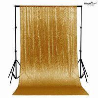 ShinyBeauty 8FTx8FT-Gold-Sequin Backdrop,Glitz Sequin Fabric Curtain Backdrop for Party or Wedding Sequin Photo Booth Background,Ready to Dispatch