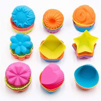 To encounter Silicone Cupcake Baking Cups 36 Pack Non Stick Cake Molds Sets 9 Shapes Silicone Muffin Pan for Baking BPA Free Silicone Muffin Liners ...