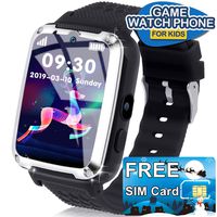 Kids Game Watch Toy - Kids Smart Watch Phone for Boys Girls/Two-Way Call/One Button SOS/Selfie Camera/Puzzle Games/Child Wrist Watch 3-14 Years Xmas Holiday Toys Gifts[SIM Card&2 Battery] -Black