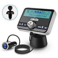 Oasser 2.4inch FM Transmitter for Car Bluetooth Audio Transmitters Receiver Aux Hands Free Calling Car Kit with MP3 Player QC3.0 Dual USB Ports Car Charger 5V/1A 2.4A TR3