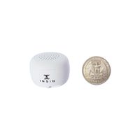 World's Smallest Portable Bluetooth Speaker - Great Audio Quality for its Size - 30+ Feet Range - Photo Selfie Button Answer Phone Calls Compact Compatible with Latest Phone Software (White)