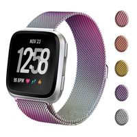 Metal Replacement Bands Compatible for Fitbit Versa/Versa Lite Edition/Versa 2,Adjustable Wrist Accessories Sport Wristbands for Women&Men (Small, Colorful)