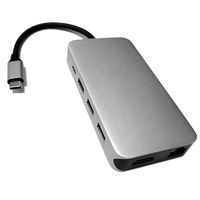 USB C Hub, VGA HDMI Dual Display,with Type C Charging Port, 4K HDMI Output, 1080P VGA Port, 3.5mm Audio/Mic 2in1, SD & TF Card Reader, 3 USB 3.0 Ports, 1000M Ethernet Port, for MacBook Pro, Chromebook