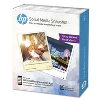 HP K6B83A Social Media Snapshot Removable Sticky Photo Paper, 4x5, 11mil, White, 25 Sheets
