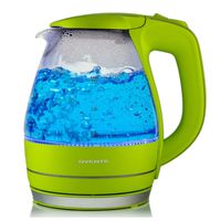 OVENTE Electric Kettle 1.5 Liter Tempered Borosilicate Glass BPA-Free, 1100 Watts Fast Heating, Auto Shutoff and Boil Dry Protection, Green (KG83G)