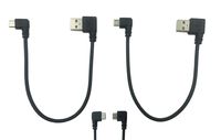 Cerrxian 9Inch Micro USB Cable Combo Left & Right Angle Micro USB 5 Pin Male to USB 2.0 Type A Left Angle Male Data Sync and Charge Cable for Samsung, HTC, Motorola, Nokia, Android (Black)(2-Pack) L