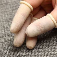 100 PCS Disposable Latex Finger Cots,Anti-static Rubber Fingertips Nitril,safety protection (Color : White, Size : M, UnitCount : One pack)