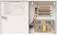 HDView CCTV Distributed Power Supply Box for Security Camera, PTC Resetable Fuse [no fuse burn], Key Lock (9 Ports 10Amp, 12V DC Power)