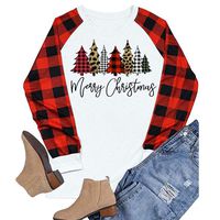 Winsummer Women O Neck Christmas Tree Graphic Tees Blouse Long Raglan Sleeve Baseball T Shirt Top