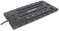 Manhattan MondoHub II, (28 USB Ports, 24 USB 2.0 Ports and 4 USB 3.0 Ports) Black 163606