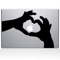 The Decal Guru Love Heart Hands MacBook Decal Vinyl Sticker - 13" MacBook Pro (2016 & Newer) - Black (1236-MAC-13X-BLA)
