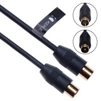 RF Coaxial Cable TV Aerial Lead 5m Coax Plug Male to Female Antenna Socket Extension for Freeview, Xfinity, AT&T, Wow!, TDS, COX, DVD, VCR Connect to Television | Gold M-F Connector (Black)
