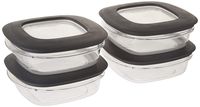 Rubbermaid Premier Food Storage Container, 3 Cup, Grey (4 Pack)