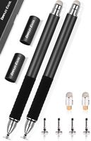 Dimples Excel 2 in 1 Precision Stylus with Fine Point Tip Disc and Hybrid Fiber Tip - 4 Replacement Discs and 2 Micro-Knit Hybrid Fiber Tips, 2 Pack