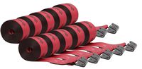 Mytee Products Kinedyne Winch Straps 4" x 30" Red Heavy Duty Tie Down with Flat Hooks WLL# 5400 lbs | 4 Inch Cargo Control for Flatbed Truck Utility Trailer (10 Pack)