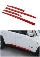 Dwindish Red ABS Car Body Door Side Molding Styling Cover Trim for Jeep Renegade 2015 up
