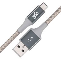 360 Electrical 360652-KH Habitat 4ft Premium Braided Charging Cable with Micro USB Connector - Authentic Collection-Khaki