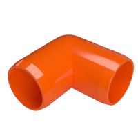 FORMUFIT F00190E-OR-4 Elbow PVC Fitting, Furniture Grade, 90 Degree, 1" Size, Orange (Pack of 4)