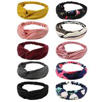 DRESHOW 10 Pack Boho Headbands for Women Vintage Cross Elastic Head Wrap Hair Accessories