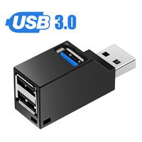 EEEKit 3 Port USB 3.0 Hub, High Speed Universal Portable Mini Splitter Box Adapter Black