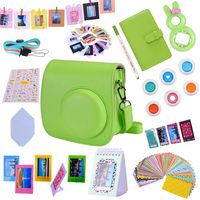 Tiessic Instax Mini 9 Camera Accessories Bundles Compatible with FujiFilm Instax Mini 9 Mini 8 Mini 8+ Camera with Mini 9 Case,108 Photos Mini Photo Album ,etc. (Lime Green，14 Items)
