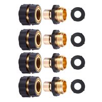 3/4 inch Garden Hose Quick Connector Water Hoses Quik Connect Release Fittings with Aluminum Male and Female Set (4 Set)