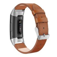 SWEES Leather Bands Compatible for Charge 3 & Charge 3 SE Fitness Tracker, Genuine Leather Band Strap Wristband Replacement for Women Men Small Large, Black, Rose Gold, Beige, Brown, Grey, Tan